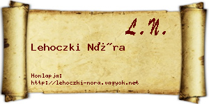Lehoczki Nóra névjegykártya