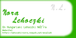 nora lehoczki business card